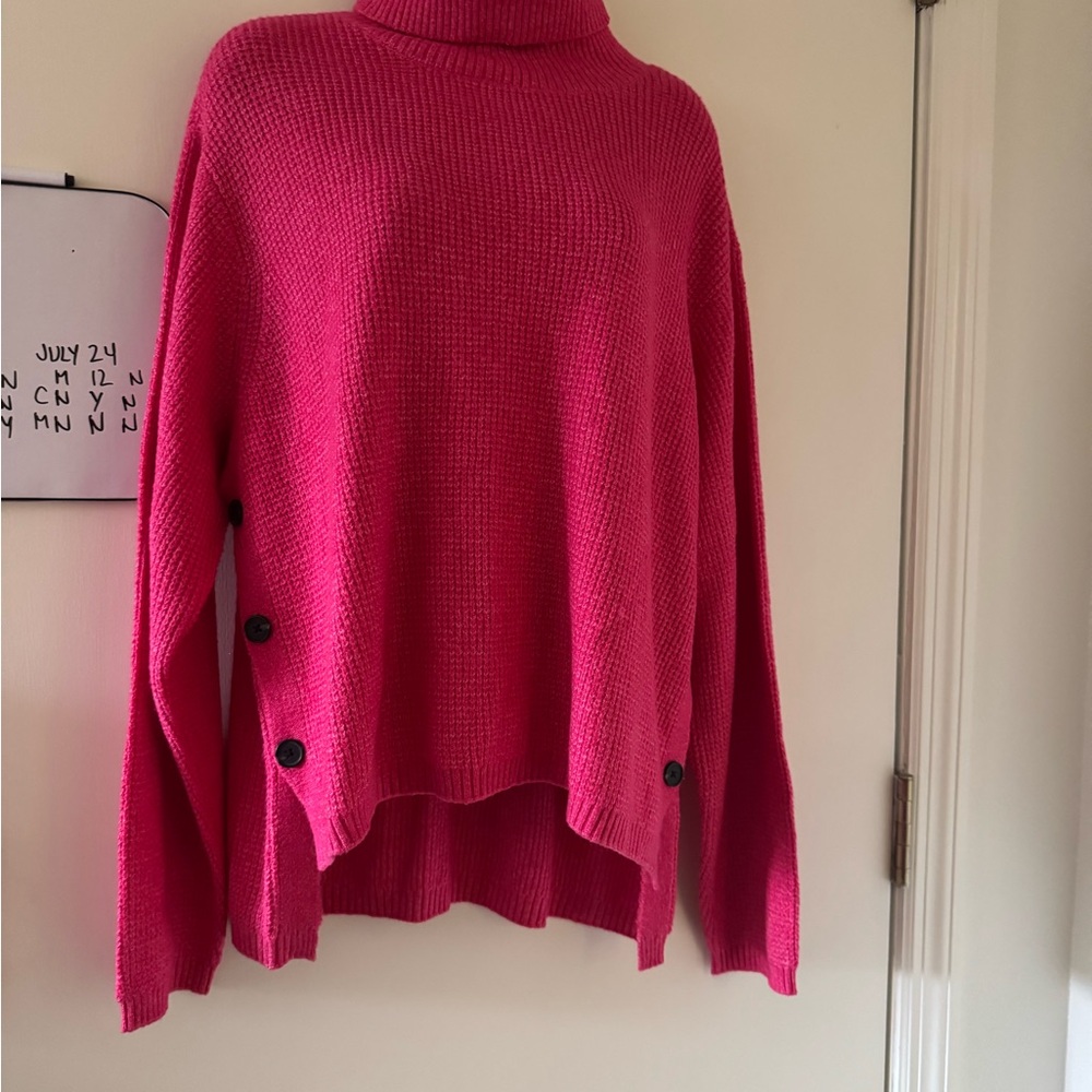 Women's Pink Turtleneck Sweater